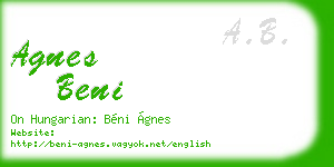 agnes beni business card