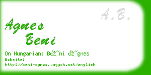 agnes beni business card